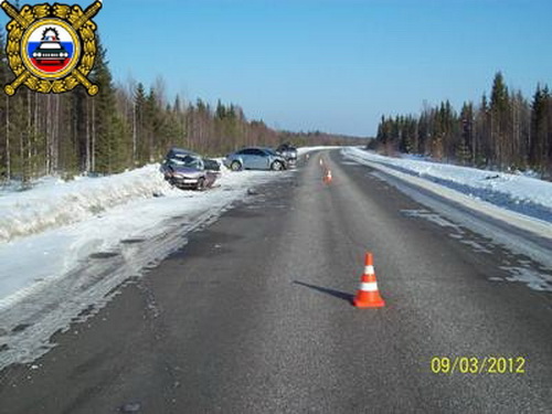 Сводка происшествия на дорогах Коми за 9 марта 2012 года