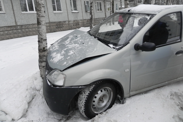 Сыктывкар: автомобиль с женщиной и ребенком врезался в дерево