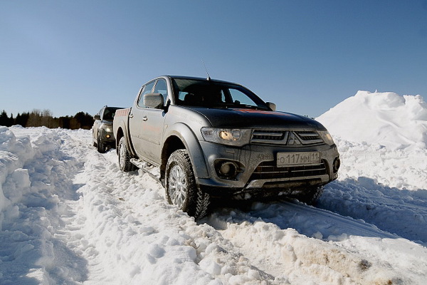 На Зимней Ыбице тестировали внедорожники Mitsubishi